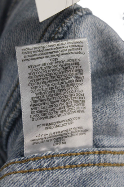 BCBGeneration Womens Light Blue Cotton Mock Neck Button Jacket Size XS