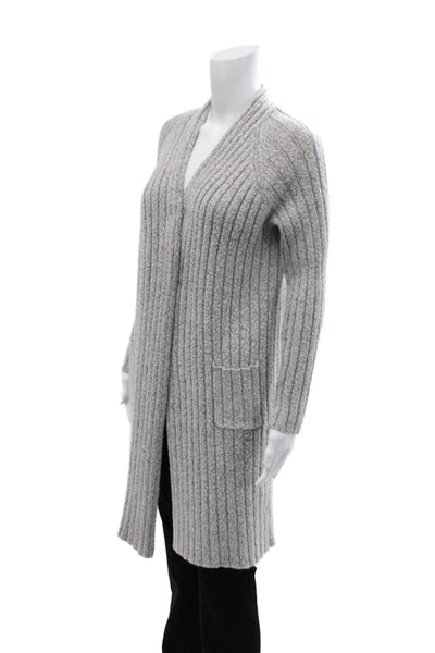 Atmosphere Unisex Cardigan Gray Striped V-Neck Wool Blend Long Sleeve Size M