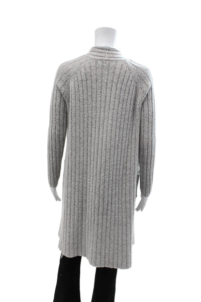 Atmosphere Unisex Cardigan Gray Striped V-Neck Wool Blend Long Sleeve Size M