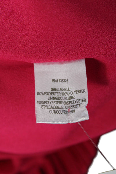 Halston Heritage Womens Red Blouson Knee Length Dress Sleeveless Size 0