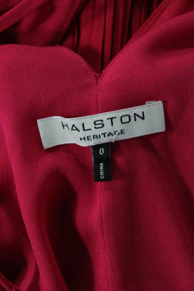 Halston Heritage Womens Red Blouson Knee Length Dress Sleeveless Size 0