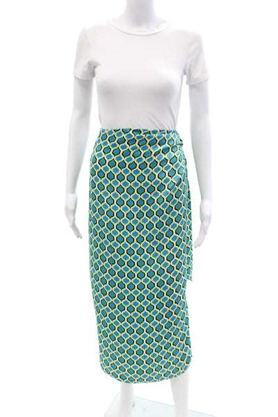 Zara Women Wrap Long Geometric Polyester Skirt Size XS