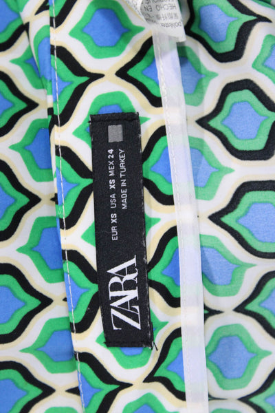 Zara Women Wrap Long Geometric Polyester Skirt Size XS