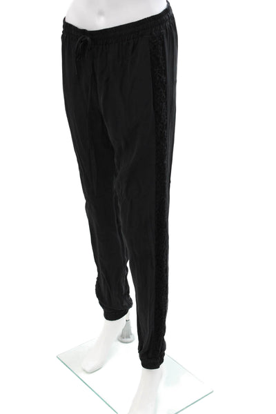 Aqua Womens Black Jogger Pants Drawstring Rayon Spandex Boho Size S