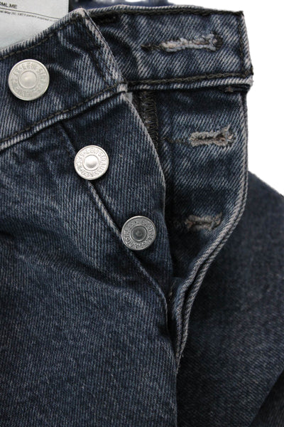 Levis Womens Ankle Cropped Dark Blue Jeans Mid Rise Size 25