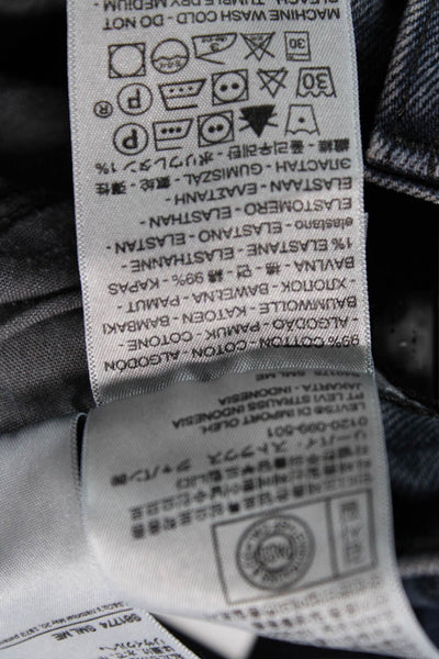 Levis Womens Ankle Cropped Dark Blue Jeans Mid Rise Size 25