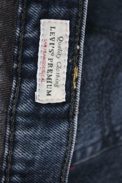 Levis Womens Ankle Cropped Dark Blue Jeans Mid Rise Size 25