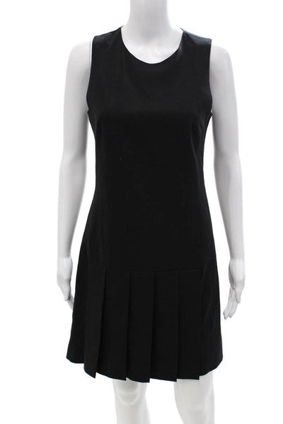 Theory Womens Black Shift Dress Sleeveless Knee Length Zip Polyester Size 4