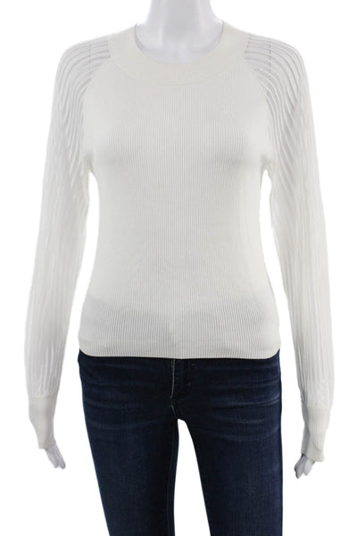 Club Monaco Unisex White Crew Neck Long Sleeve Pullover Sweater Size M