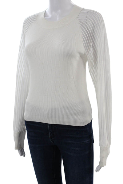 Club Monaco Unisex White Crew Neck Long Sleeve Pullover Sweater Size M