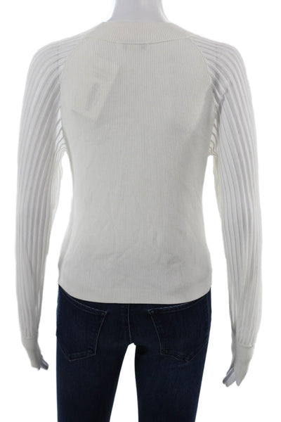Club Monaco Unisex White Crew Neck Long Sleeve Pullover Sweater Size M