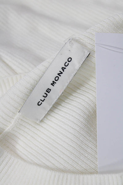 Club Monaco Unisex White Crew Neck Long Sleeve Pullover Sweater Size M