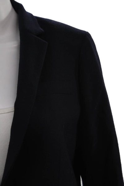 J Crew Womens Dark Blue V Neck Button Long Sleeve Blazer Size 4