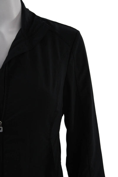 Fila Womens Designer Windbreaker Black Zip Mock Neck Long Sleeve Size XS