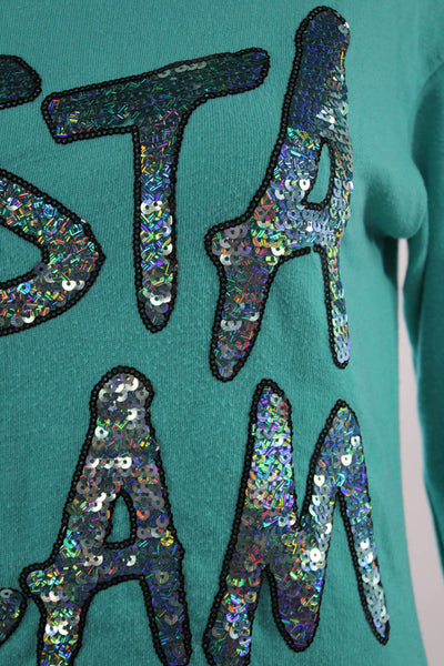 Juicy Couture Womens Pullover Sweatshirts Green Graphic Size XS