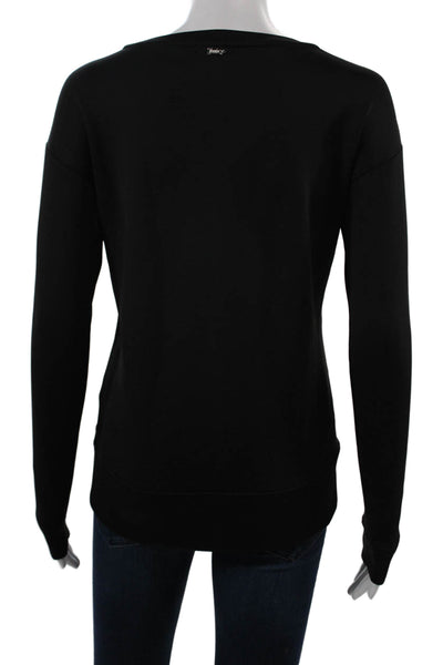 Juicy Couture Womens Pullover Sweatshirts Black Long Sleeve Round Neck Size XS