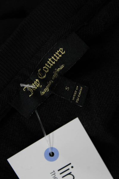 Juicy Couture Women Pullover Sweatshirt Black Round Neck 3/4 Sleeve Size S