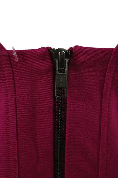 Theory Women Sheath Tank Dress Pink Square Neck Sleeveless Short Zip Size 2