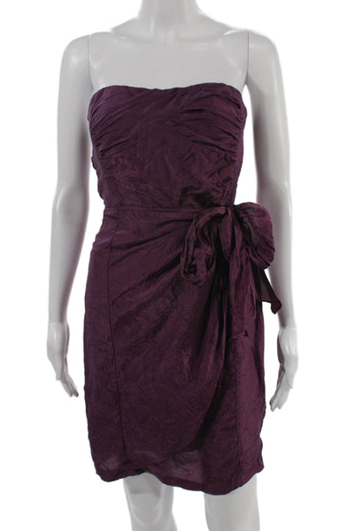 Nanette Lepore Womens Sheath Dress Purple Silk Blend Sleeveless Solid Size 2