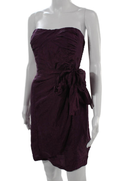 Nanette Lepore Womens Sheath Dress Purple Silk Blend Sleeveless Solid Size 2