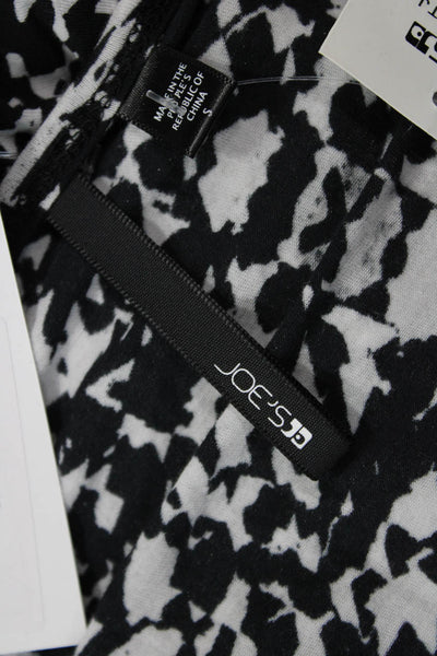 Joes Womens T-Shirt Dress Black Geometric Midi Short Sleeve Size S