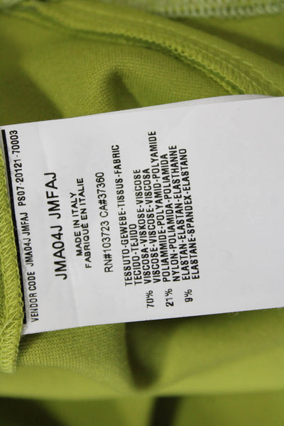Armani Collezioni Women Sheath Dress Green 3/4 Sleeve Round Neck Zip Size 2
