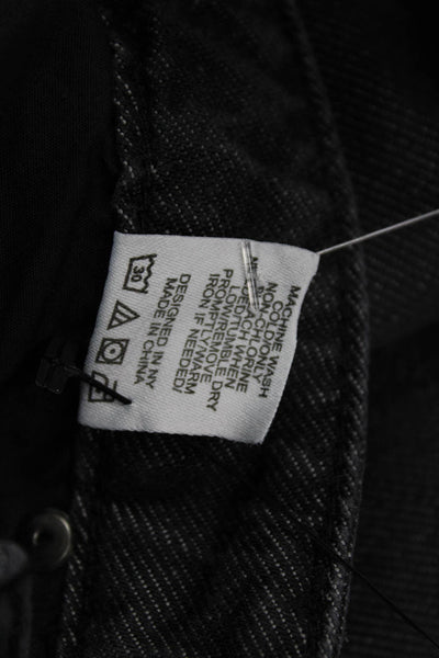 Katie J Childrens Girls Wide Leg High Rise Jeans Black Cotton Size 14