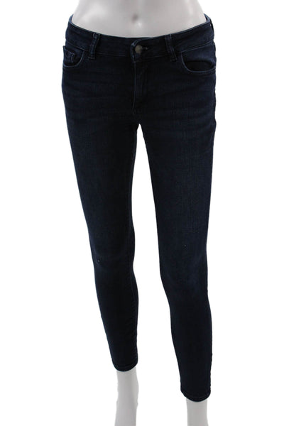 DL1961 Women Ankle Skinny Jeans Dark Blue Low Rise Button Size 26