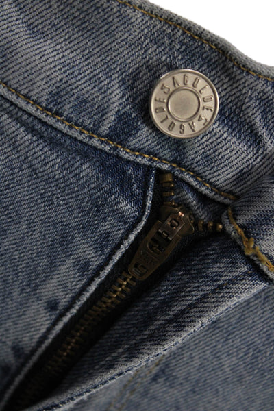 Agolde Women Ankle Cropped Skinny Jeans Light Blue Mid Rise Button Size 29