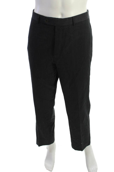 Brooks Brothers Mens Dress Pants Black Viscose Acetate Size 37
