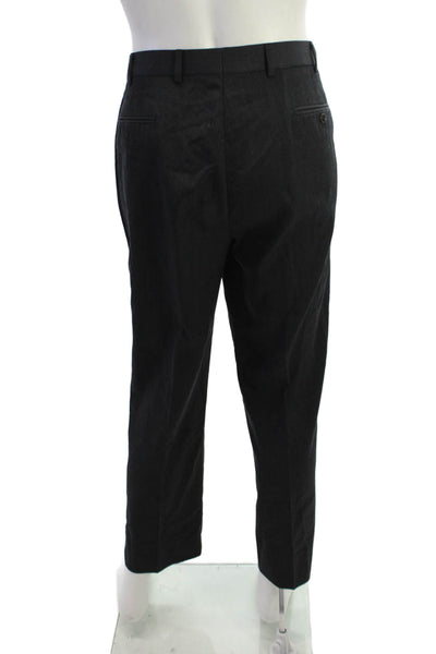 Brooks Brothers Mens Dress Pants Black Viscose Acetate Size 37