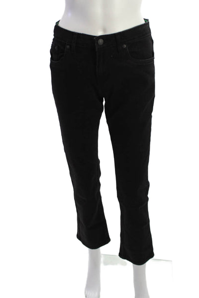 Levi's Girls Cotton High Rise Straight Leg Jeans Solid Black Size 14