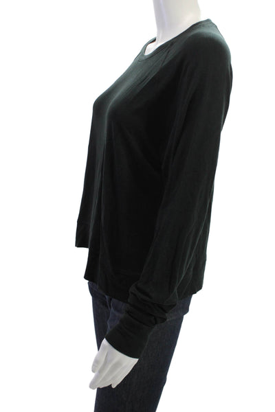James Perse Women Pullover Sweatshirt Black Crewneck Wool Long Sleeve Size 1