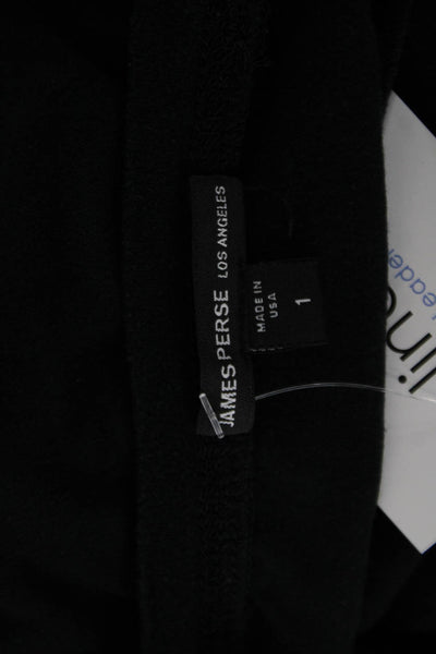 James Perse Women Pullover Sweatshirt Black Crewneck Wool Long Sleeve Size 1