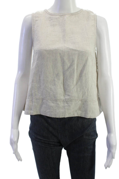 Madewell Womens Beige Basic Tank Sleeveless Round Neck Size S