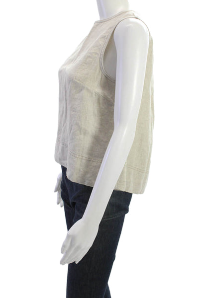 Madewell Womens Beige Basic Tank Sleeveless Round Neck Size S