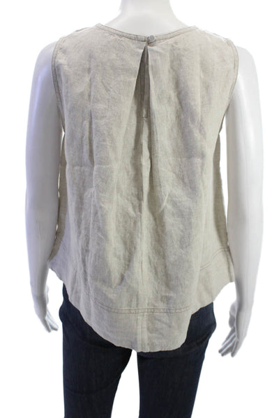 Madewell Womens Beige Basic Tank Sleeveless Round Neck Size S