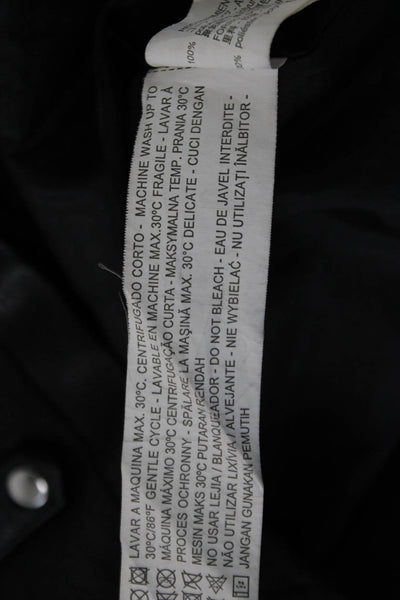 Zara Basic Women Biker Motorcycle Jacket Black Polyurethane Size S