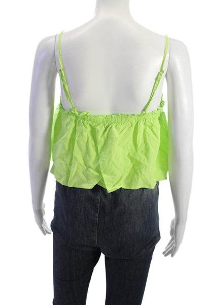 We Wore What Women Green Cropped Camisole Top Size M