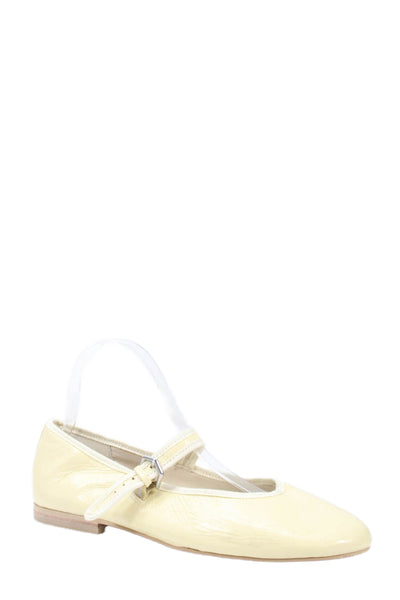 Dolce Vita Womens Vegan Leather Mary Janes Flats Cream Size 8.5
