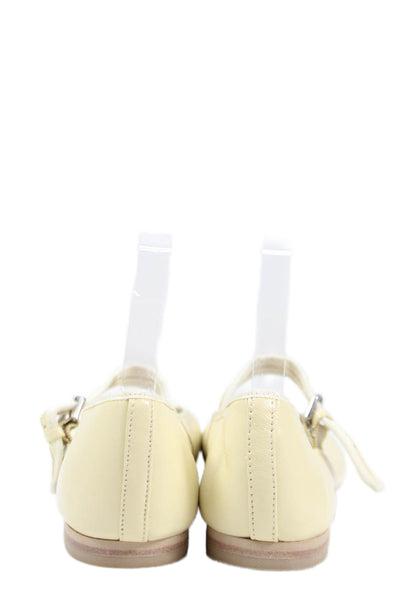 Dolce Vita Womens Vegan Leather Mary Janes Flats Cream Size 8.5