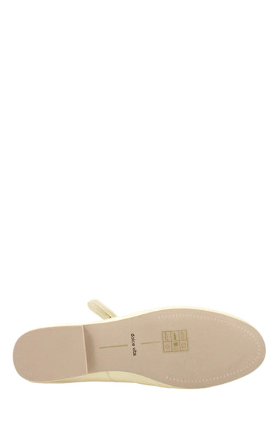 Dolce Vita Womens Vegan Leather Mary Janes Flats Cream Size 8.5
