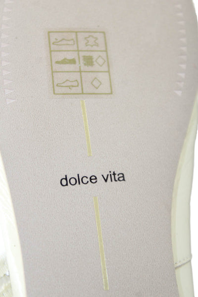 Dolce Vita Womens Vegan Leather Mary Janes Flats Cream Size 8.5