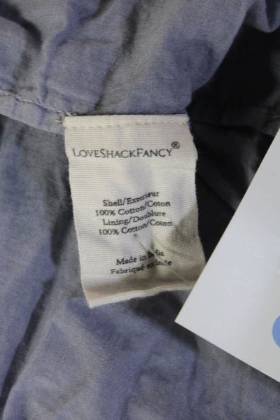 Love Shack Fancy Womens Peasant Mini Skirt Purple Cotton Size L