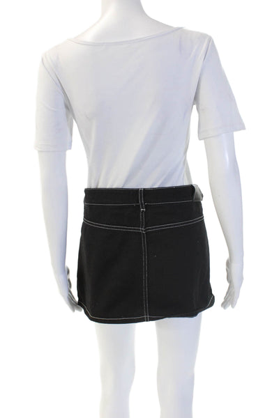 Dion Lee Women Mini Cargo Skort Black Cotton Size 10