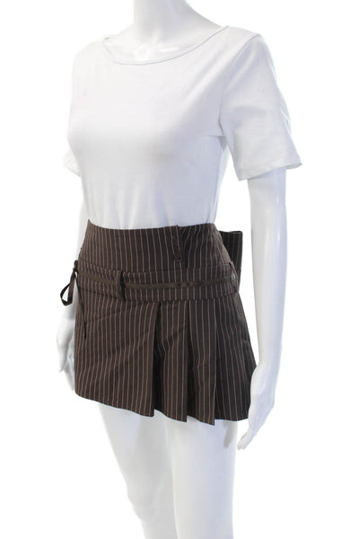 I Am Gia Womens Pleated Mini Skort Brown 75% Polyester Size XL