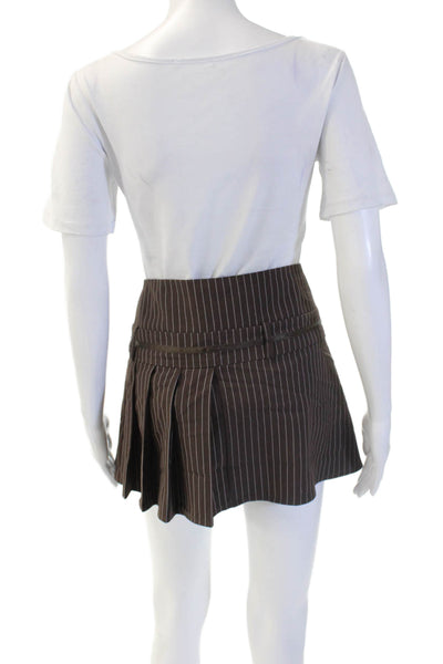 I Am Gia Womens Pleated Mini Skort Brown 75% Polyester Size XL