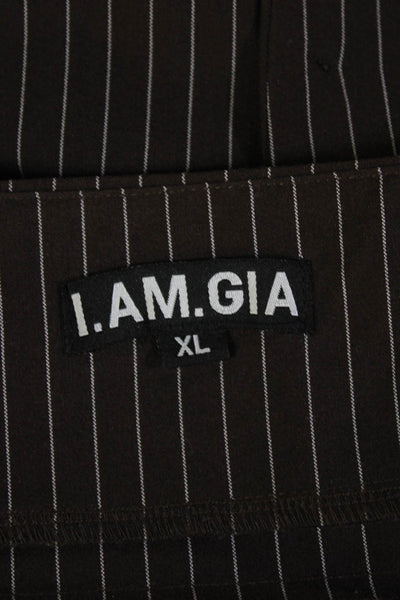 I Am Gia Womens Pleated Mini Skort Brown 75% Polyester Size XL