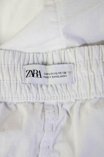 Zara Womens Cargo Mini Skirt White Polyester Size XL