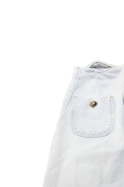 Zara Womens High Rise Light Blue Cotton Stretch Pants Size 0